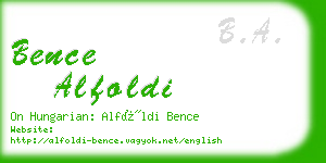 bence alfoldi business card